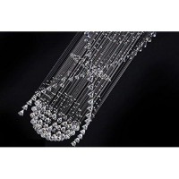 7Pm Chandelier For Staircase, Luxury Large Foyer Chandelier, Modern Crystal Round Raindrop Chandeliers Flush Mount Ceiling Light Fixtures For Spiral Staircase, Foyer, Entryway, High Ceiling