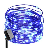 Erchen Solar Powered Copper Wire Led String Lights, 33Ft 100 Leds Waterproof 8 Modes Decorative Fairy Lights For Outdoor Christmas Garden Patio Yard (Green)