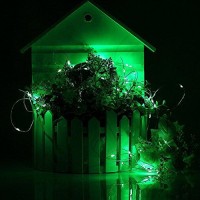 Erchen Solar Powered Copper Wire Led String Lights, 33Ft 100 Leds Waterproof 8 Modes Decorative Fairy Lights For Outdoor Christmas Garden Patio Yard (Green)