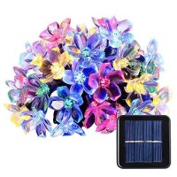 Qedertek 21Ft 50 Led Solar String Lights, Fairy Blossom Solar Flower Garden Lights For Outdoor, Lawn, Wedding, Patio, Party And Holiday Decorations, 1 Pack (Multi-Color)