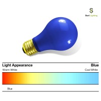 Sterl Lighting - 40 Watt A19 Incandescent Bulb, E26 Medium Standard Household Base 4.13Inch 120V 250Lm Colored Low Watt Light Bulbs Indoor Ceramic Blue - 4 Pack