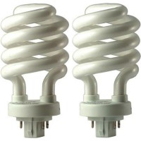 Eiko 05252 Model Sp26/27-4P Compact Fluorescent Spiral Light Bulb, 26 Watts, Gx24Q-3 Base, T-4 Bulb - 2 Pack