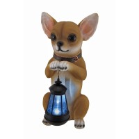 This Little Light Chihuahua Statue And Solar Led Lantern