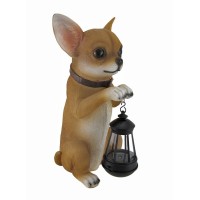 This Little Light Chihuahua Statue And Solar Led Lantern