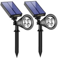 Urpower Solar Lights Outdoor, Adjustable Solar Spot Lights Outdoor, 2-In-1 Waterproof Solar Landscape Spotlights Wall Light, Dusk-To-Dawn Solar Powered Outdoor Light For Garden, Yard, Pathway (2 Pack)