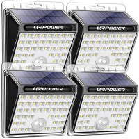 Urpower Solar Lights Outdoor, 40 Led Motion Sensor Security Lights Solar Flood Lights Waterproof Solar Powered Outdoor Lights For Backyard, Fence, Deck, Patio, Garage (4 Pack)