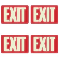 Headline Sign 4792 Glow-In-The-Dark Exit Sign, 8 Inches By 12 Inches, 4 Packs