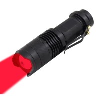 Wayllshine Scalable Red Led 3 Mode Long Range Red Beam Red Light Flashlight, Red Led Flashlight Red Flashlight Torch With Red Light Red Led For Night Detecting-Black House