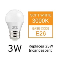 J.Lumi Bpc4503 Led Light Bulb 3W, G45 And A15 Light Bulb, 25W Incandecent Equivalent, E26 Medium Base, 3000K Warm White, Not Dimmable, 1-Pack