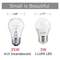 J.Lumi Bpc4503 Led Light Bulb 3W, G45 And A15 Light Bulb, 25W Incandecent Equivalent, E26 Medium Base, 3000K Warm White, Not Dimmable, 1-Pack