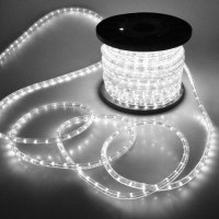 Cool White 150Ft 2-Wires Flexible 1620 Bulbs Led Rope Lights W/ Power Cords Connectors 110V For Indoor Outdoor Home Lighting Holiday Christmas Party Restaurant Caf� Decoration