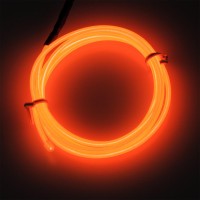 Lychee 15Ft El Wire Neon Glowing Strobing Electroluminescent Light El Wire Wbattery Pack For Parties Halloween Decoration Ora