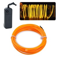 Lychee 15Ft El Wire Neon Glowing Strobing Electroluminescent Light El Wire Wbattery Pack For Parties Halloween Decoration Yel