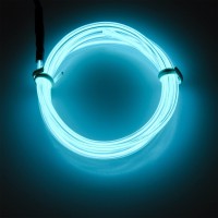 Lychee El Wire Neon Glowing Strobing Electroluminescent Light El Wire Wbattery Pack For Parties Halloween Decoration Ice Blue