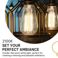 Hudson Bulb Co. Vintage Incandescent Edison Light Bulbs 60W (4 Pack) For Outdoor And Indoor- E26/E27 Base 2100K Dimmable Decorative Antique Squirrel Filament Lightbulbs - St58 Style Warm Light