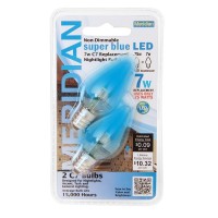 Dkocva Meridian Led 7W Equivalent Super Blue Clear-C7 Non-Dimmable Led Replacement Light Bulb (2-Pack)