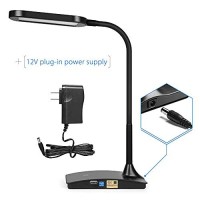 Tw Desk Lamps For Home Office - Super Bright Small Desk Lamp With Usb Charging Port, A Perfect Led Desk Light As Study Lamp, Bedside Reading Lights, Black