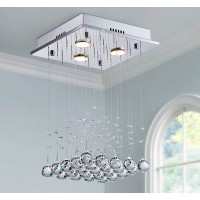 Saint Mossi 3-Lights Modern Chandelier K9 Crystal Chandelier Light Fixture,Modern Flush Mount Ceiling Light Fixtures,Raindrop Chandelier Modern Pendant Light Fixture,H18 X W12 X L12