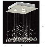 Saint Mossi 3-Lights Modern Chandelier K9 Crystal Chandelier Light Fixture,Modern Flush Mount Ceiling Light Fixtures,Raindrop Chandelier Modern Pendant Light Fixture,H18 X W12 X L12