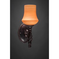 Elegante Wall Sconce Shown In Dark Granite Finish With 5 Zilo Cayenne Linen Glass