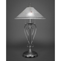 Olde Iron Table Lamp Shown In Brushed Nickel Finish With 16 Frosted Crystal Glass