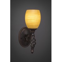 Elegante Wall Sconce Shown In Dark Granite Finish With 7 Cayenne Linen Glass