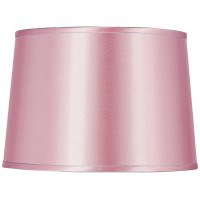 Sydnee Pale Pink Satin Medium Drum Lamp Shade 14 Top X 16 Bottom X 11 Slant Spider Replacement With Harp And Finial Sprin