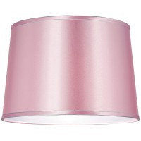 Sydnee Pale Pink Satin Medium Drum Lamp Shade 14 Top X 16 Bottom X 11 Slant Spider Replacement With Harp And Finial Sprin