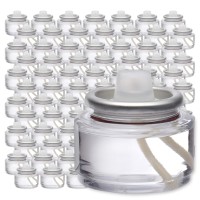 Hollowick Disposable Liquid Candles, 8 Hour, For Use In Glass Votive Tealight Lamp Holders, Restaurant Wedding Table Top Lights, Child Resistant Closures, 90 Pieces, Clear Fuel Oil Hd8-90