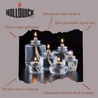 Hollowick Disposable Liquid Candles, 8 Hour, For Use In Glass Votive Tealight Lamp Holders, Restaurant Wedding Table Top Lights, Child Resistant Closures, 90 Pieces, Clear Fuel Oil Hd8-90