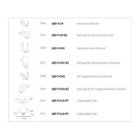 Wac Lighting Led-T-Cl3-Pt Mounting Clips For Invisiled Aluminum Channel, Gray