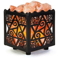 Himalayan Pink Salt Lamp Basket & Dimmer Cord Bulb