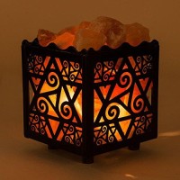 Himalayan Pink Salt Lamp Basket & Dimmer Cord Bulb