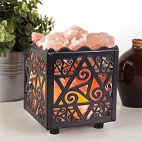 Himalayan Pink Salt Lamp Basket & Dimmer Cord Bulb