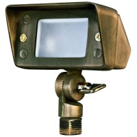 Dabmar Lv116-Wbs Brass Directional Area Flood Light With Hood, Weathered Brass Finish