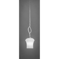 Revo 1 Light Mini Pendant Shown In Aged Silver Finish With 5.5 Zilo White Linen Glass