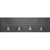 Oxford 4 Light Bar Shown In Brushed Nickel Finish With 14 Brushed Nickel Cone Metal Shades