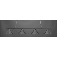 Oxford 4 Light Bar Shown In Chrome And Matte Black Finish With 14 Chrome Cone Metal Shades