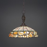 Elegant Pendant Shown In Dark Granite Finish With 16