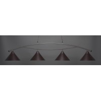 Bow 4 Light Bar Shown In Dark Granite Finish With 14 Dark Granite Cone Metal Shade