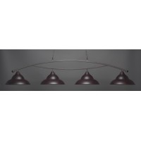 Bow 4 Light Bar Shown In Dark Granite Finish With 16 Dark Granite Double Bubble Metal Shade