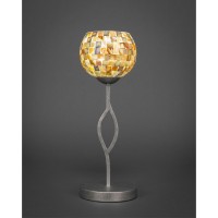 Revo Mini Table Lamp Shown In Aged Silver Finish With 6