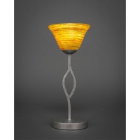 Revo Mini Table Lamp Shown In Aged Silver Finish With 7