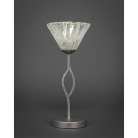 Revo Mini Table Lamp Shown In Aged Silver Finish With 7