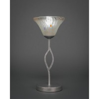 Revo Mini Table Lamp Shown In Aged Silver Finish With 7