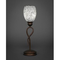 Leaf Mini Table Lamp Shown In Bronze Finish With 5 Black Fusion Glass