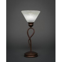 Leaf Mini Table Lamp Shown In Bronze Finish With 7 Gold Ice Crystal Glass