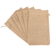 Cleverdelights 6 X 10 Burlap Bags 25 Pack 6X10 Inch Jute Burlap Drawstring Sacks