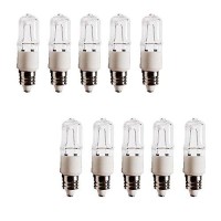 Etoplighting E11-120V-75W-10P 75W 120V T4 Jd Type Halogen Clear E11 Mini-Candelabra Base Light Lamp Bulbs (Pack Of 10)