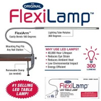 Americanails Original Flexilamp - Led Table Desk Lamp - Removable Clamp - Adjustable Lighting For Nail Stations - Manicure Table Light - Flexible Arm - 48 Led Beads - 300 Lumens